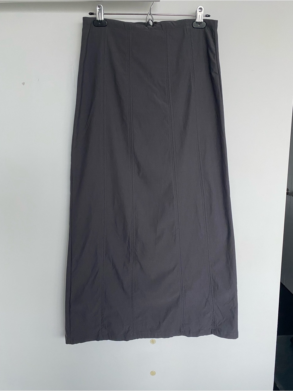 emory park Grey Maxi Skirt with Vertical Seams